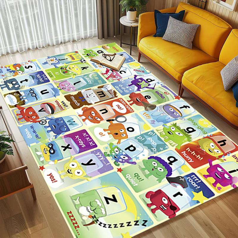 Alphabet Animals Living Room Nonslip Area Rug Soft Carpet For Bedroom Game Playroom Sofa Office Home Decor Doormat Christmas Gift C926580