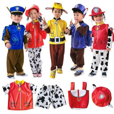 Anime Paw Patrol Kinder Oberteile Hosen Rucksack Hut Marshall Chase Skye Zuma Rubble Kinder Patrouille Uniformen Halloween Cosplay Kostüm