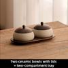 Traditional Chinese Snack Tray Tableware Dried Fruit Plate Coffee Bean Storage Can Pepper Salt Jar Kitchen Storage Home Decor