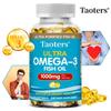 Capsule Molli di Olio di Pesce Ultra Omega‑3, Integratore da 1000 mg EPA DHA, 120 Capsule Molli Fornitura per 60 Giorni, Non OGM