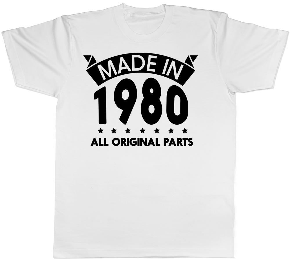 Made In 1980 All Original Parts Birthday Unisexs Short Sleeve TShirt