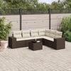 VidaXL Garden Lounge Set with Cushions 7 Pcs, Patio Sofas, Patio Furniture Set, Outdoor Furniture, Brown 3254960
