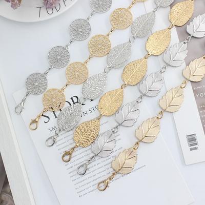 Mary Dress Waist Chain - Women's Metal Leaf Hook Chain - Minimalist Decorative Skinny Belt