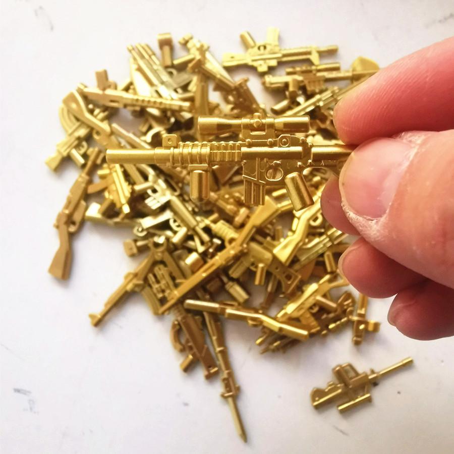 55 Stück Kompatible Verriegelnde Militärspielzeug Goldfarbe Waffen Bausteine Spielzeug Für Kinder Zusammenbauen Militär Armee Spielzeug Geschenke