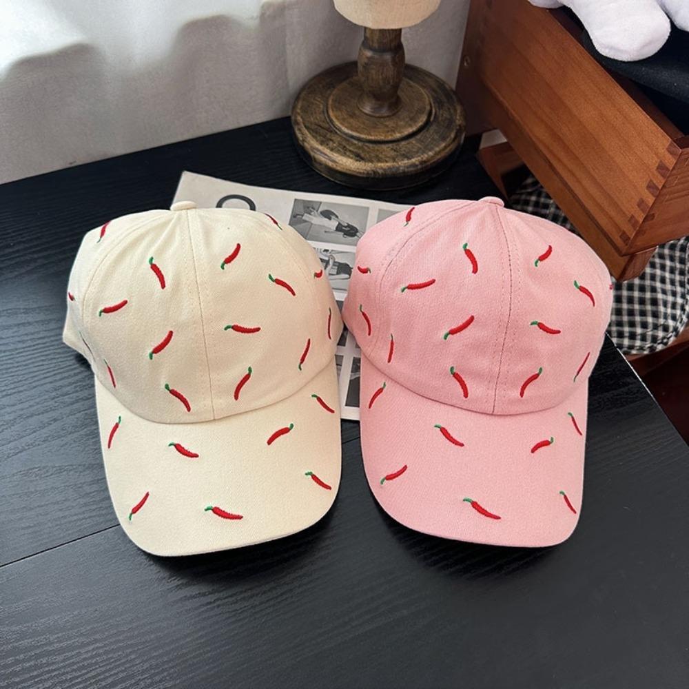 Peaked Red Pepper Hat Creative Cotton Baseball Cap Casual Chili Embroidered Baseball Cap  Men