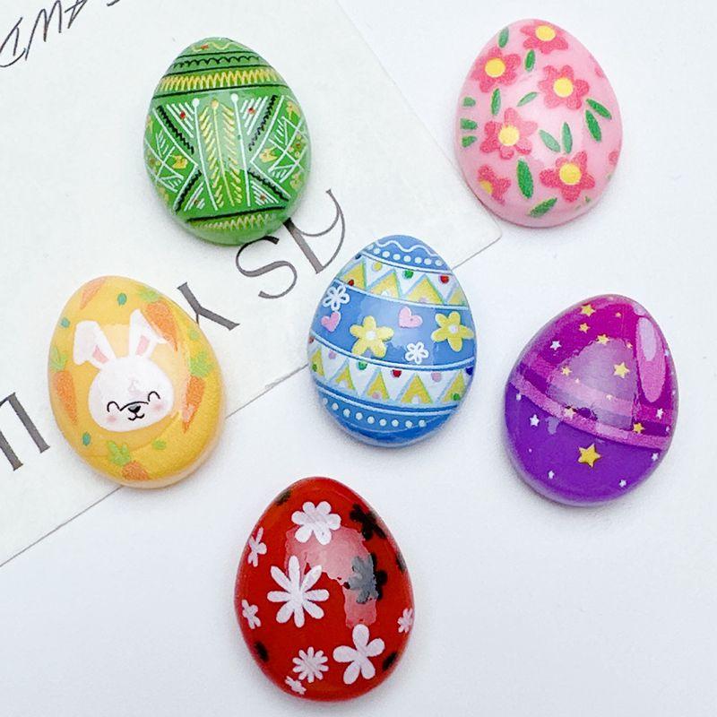 10Pcs New Cute Cartoon Easter Bunny, Egg, Turkey Series Flat Back Ornament Jewelry Bows Accessories