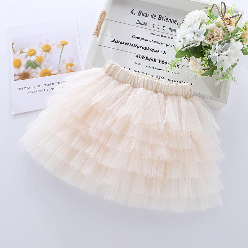 2024 Girls' Versatile Six-Layer Mesh Gauze Skirt for Children
