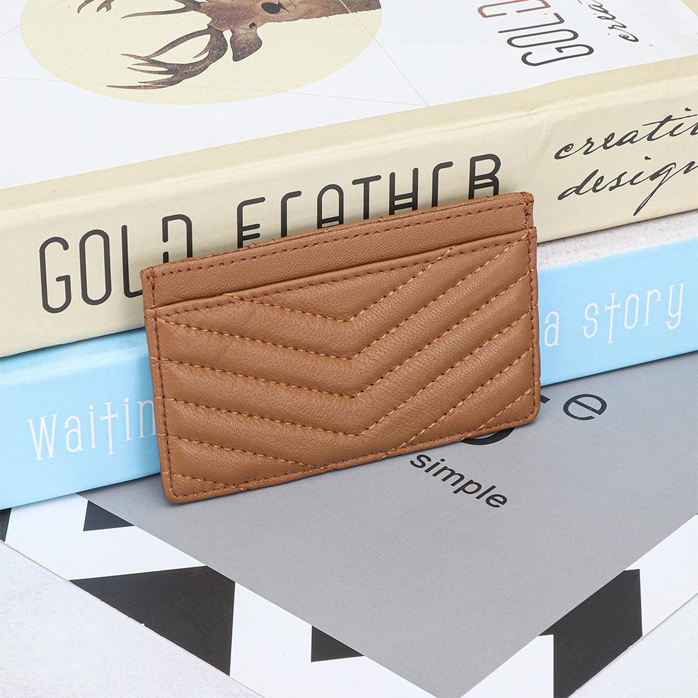 2026 Women Credit Card Holder Wallet Luxury Slim Credit Card Cases Holder Sheepskin Leather Minimalist Front Pocket Small Wallet