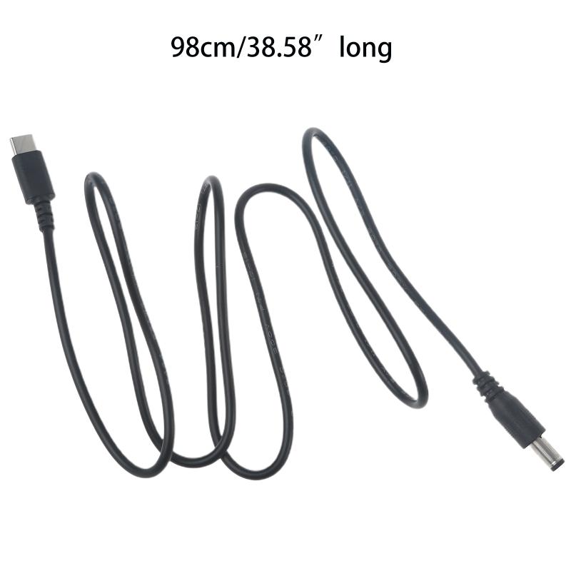 98cm Length USB C/Type-C PD To 12V 5.5x2.1mm Power Cable Converter Cord for LED Light Laptop Type-C PD Trigger Cord 5