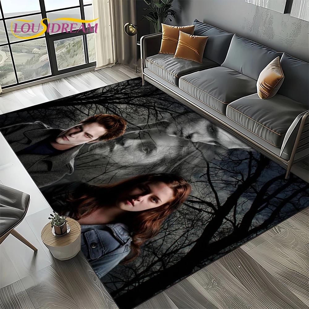 Twilight Saga Serie Edward Bella Film Teppich für Wohnzimmer Schlafzimmer Zuhause Sofa Dekoration, Kinder Teppich Rutschfeste Bodenmatte