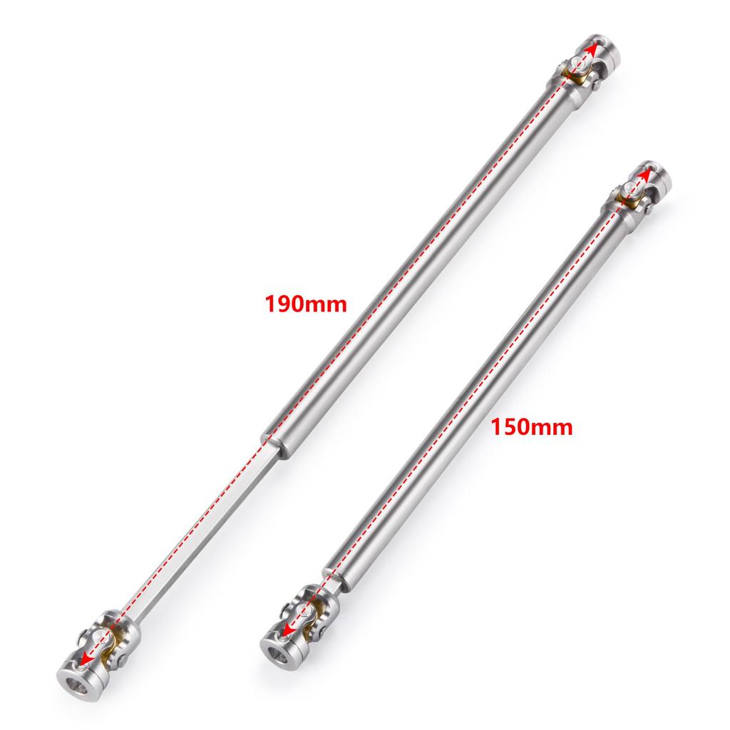 TRZX RC Metallantriebswelle 40-260mm Upgrade-Teil für 1:14 Tamiya Sattelzugmaschine RC Crawler Auto (150-190 mm)
