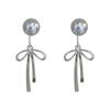 Elegant Pearl Tassel Bow Earrings - French Luxury Fashion Accessory