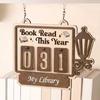 Bibliothek Wanddekoration Holz Bücherregal Lesefortschrittszähler Buchliebhaber Hängendes Holzschild Home Office Klassenzimmer Dekorationen