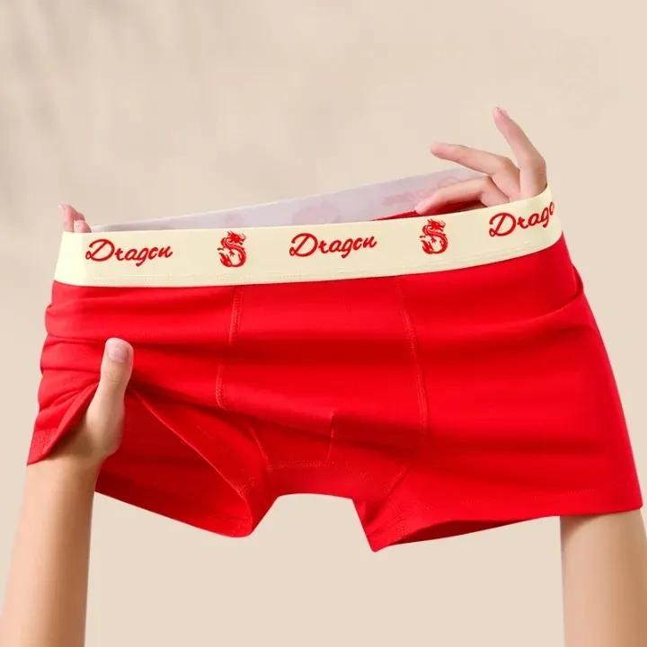 3pcs Pack Cotton Boxers Shorts Men's Underwear for Male Briefs Red Underpants Breathable Boxing Panties XL XXL 3XL 4XL