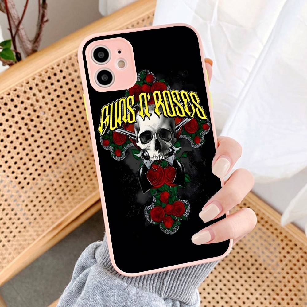 

GUNS N ROSES For iPhone 15 16 Pro Max 11 12 13 14 XS XR X Plus 16E Matte Translucent Phone Cover iphone 12