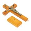 Crucifix Wooden Hand Made Standing Catholic Jesus Crucifix Wall Cross Religious Prayer Display Decoration With Base