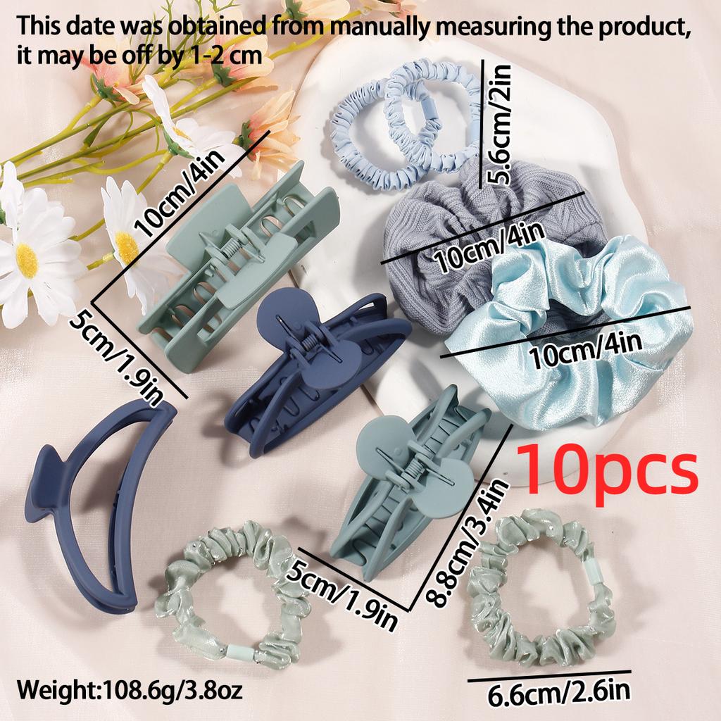 10PCS Black Coffee Large Hair Claws Elegant Acrylic Hair Clip Hairpins Barrette Crab Claw Clips Headwear For Women Girls Hair Accessories