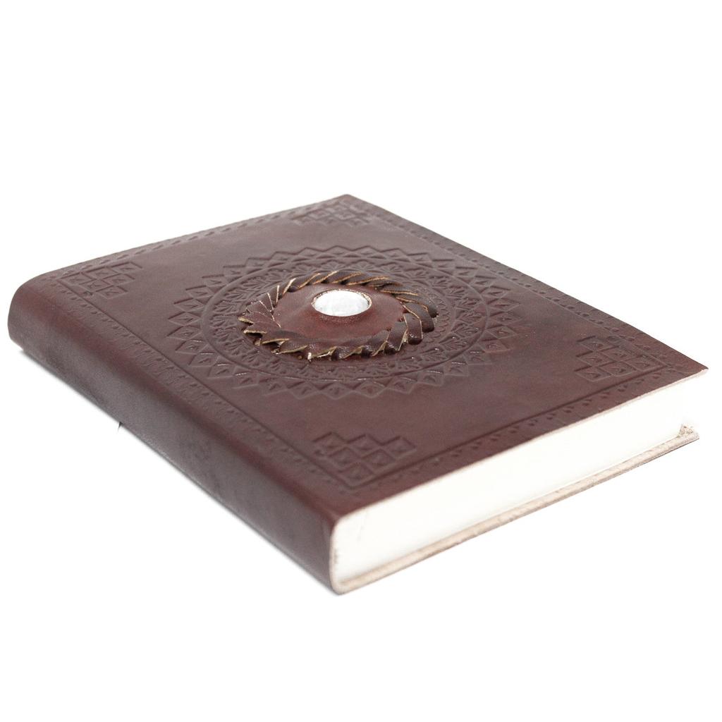 Leather Notebook Moonstone 7x5 Inch