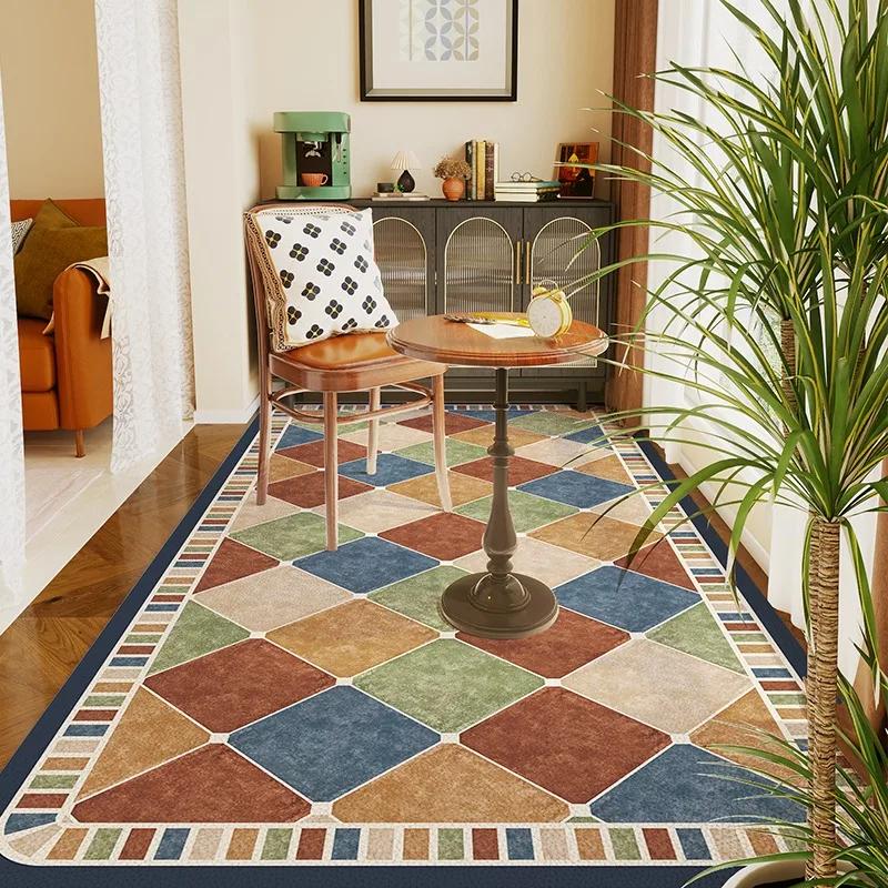 

Large PVC Leather Balcony Floor Mat Waterproof Non Slip Carpet Long Rug American Home Decoration for Kitchen 1pc 50x80cm