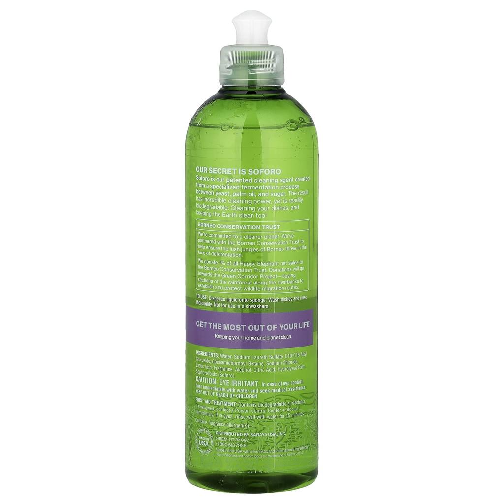 Happy Elephant, White Tea & Fig Dishwashing Liquid, 0.47 l (16 fl oz)