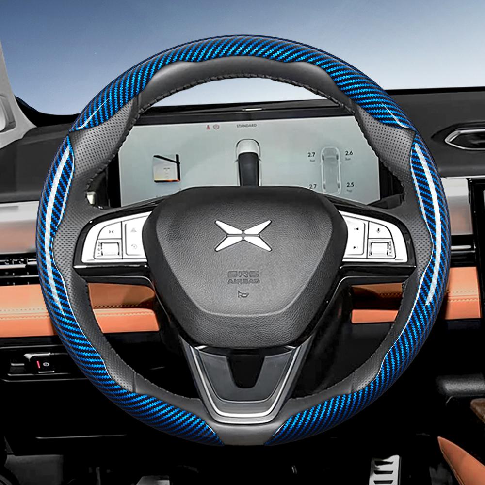 Zkfan8 Convient pour le volant Xpeng Texture Fibre de Carbone avec Design Segmenté à Libération Rapide, Durable, pour les Modèles Tels que G6 G9 P7 P7+
