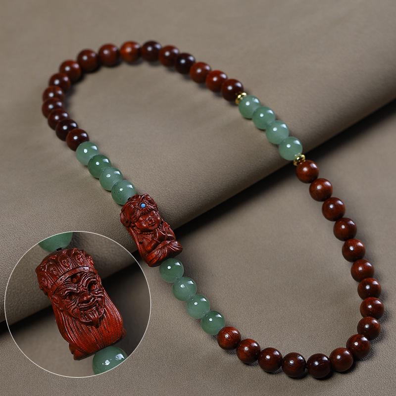 Rosewood Double Circle Sandalwood Bracelet: Ethnic-Style Prayer Beads for Men and Women