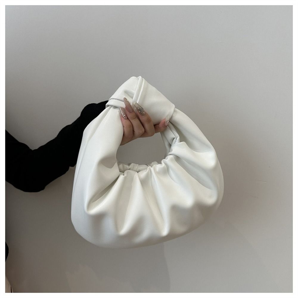 Casual PU Leather Shoulder Bags Large Capacity Solid Color Totes Lightweight Underarm Bags for Women Girls