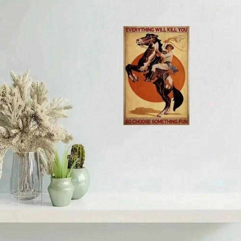 Vintage Floral Metal Wall Art Motivational Sign Home Decor