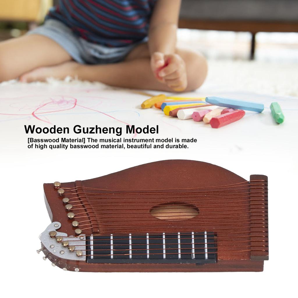 Guzheng Model Wooden Miniature Guzheng Musical Instrument Model Display for Home Decor