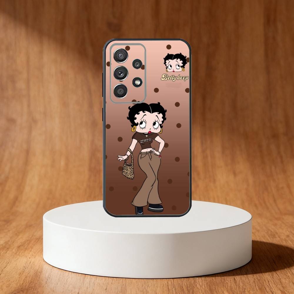B-Betty Cute B-Boop Phone Case For Samsung S25,S24,S21,S22,S23,S30,Ultra,S20,Plus,Fe,Note,10,9,5G Black Cover