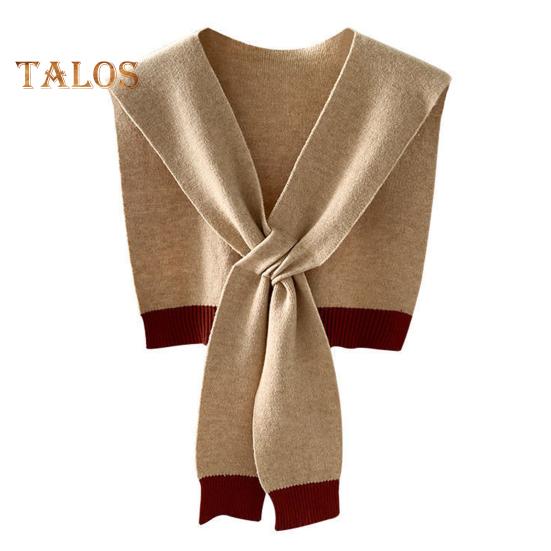 Women Knitting Shawl Patchwork Color Soft Knotted Design Versatile Soft Texture Shawl Winter Warm Scarf