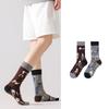 Children's Cartoon Sports Socks, Mid-Calf, Asymmetrical Mandarin Duck Design, Cotton Trendy Pair
