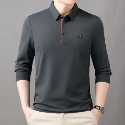 Men’s Long Sleeve Polo Shirt Loose Fit Business Casual
