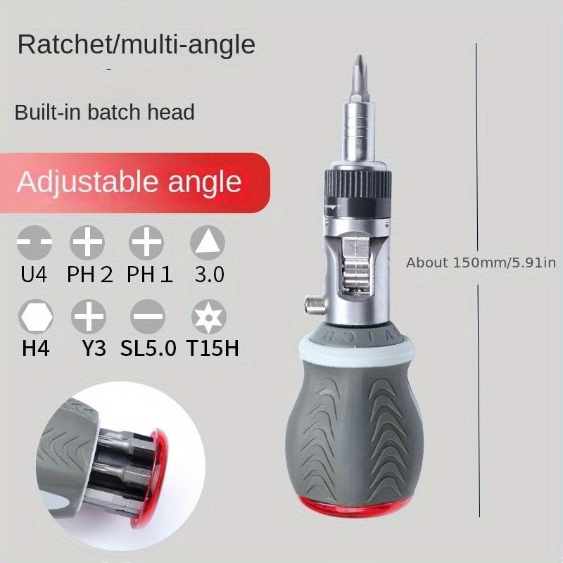 Set șurubelniță cu clichet rotativ la 180 de grade cu unghi multiplu, șurubelniță multifuncțională reglabilă, specială pentru uz casnic