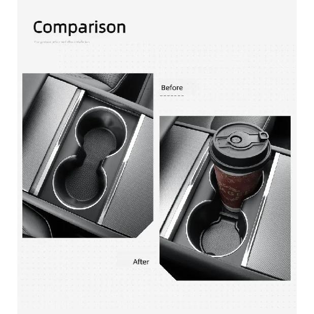 Car Cup Holder Mat for Tesla New Model Y Juniper Launch 2026 Bottle Cup Insert Protector Cushion Interior Accessories 2025 Parts