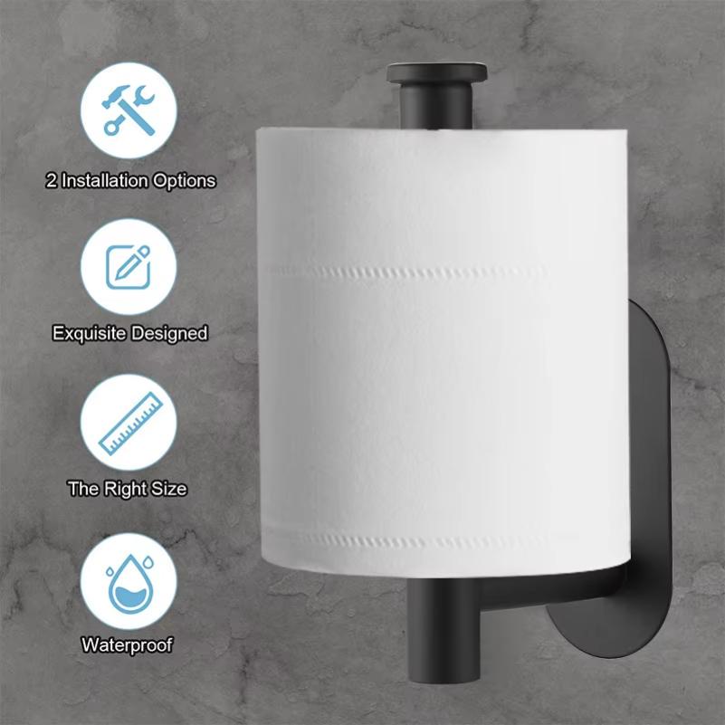 Adhesive Toilet Paper Holder Stainless Steel Tissue Hanger Waterproof Toilet Paper Stand Bathroom Accessories Paper Towels Hold