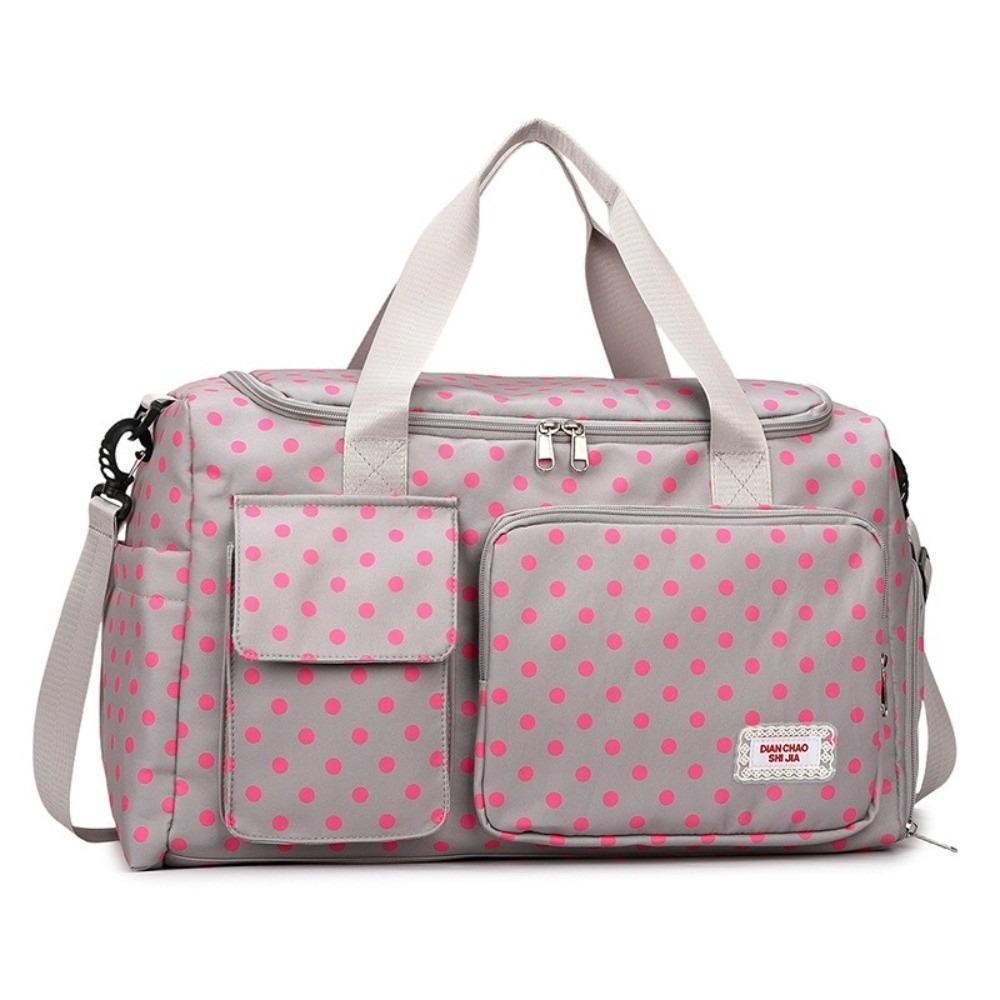 Oxford Cloth Travel Duffle Large Capacity Travel Luggage Bag Polka Dot Travel Handbag  Short Travel