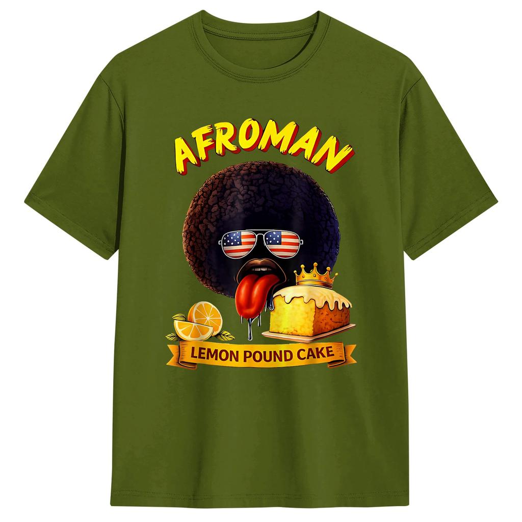 2026 AfroUnisex Lemon Pound Cake TShirt Summer 100 Cotton TShirts For Unisex Casual Tshirt Short Sleeve Vintage Tees