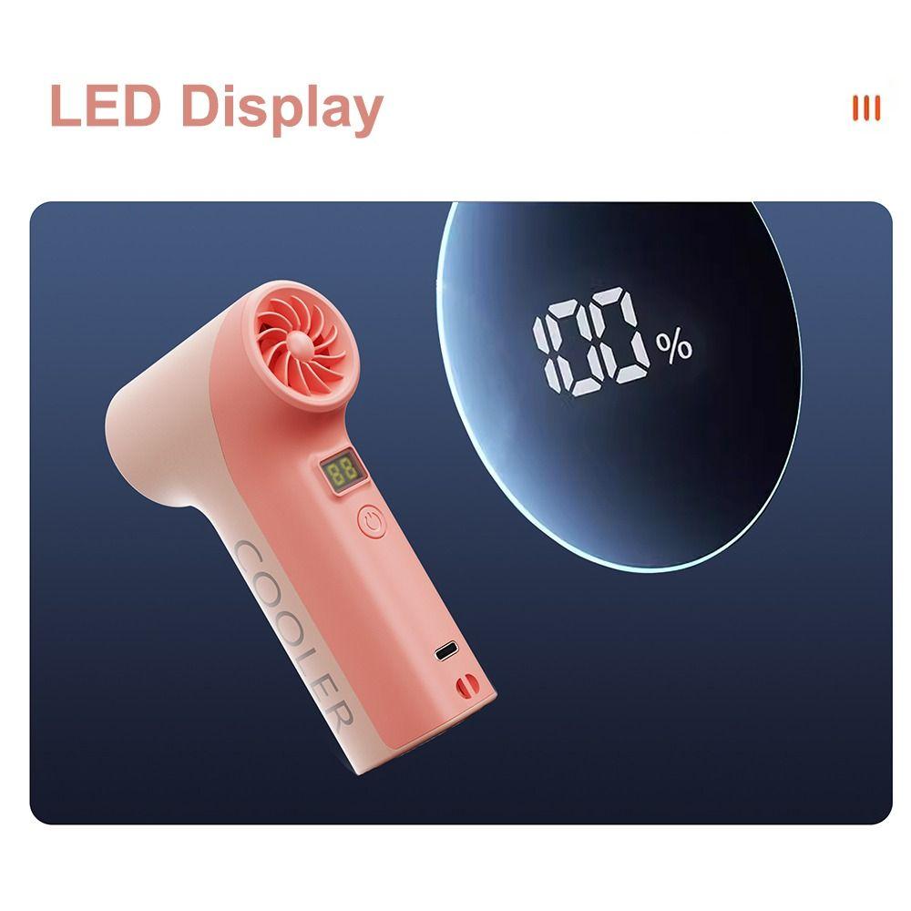5 Speed Wind Handheld Cooling Fan LED Display Electric Fan Portable Turbo Fan  Outdoor Camping