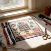 USA 250. Jubiläum Kreuzstich-Set Kompletter Nadel- und Faden-Satz Jubiläums-Faden-Kunst Handarbeit Wanddekoration & Bastelgeschenk