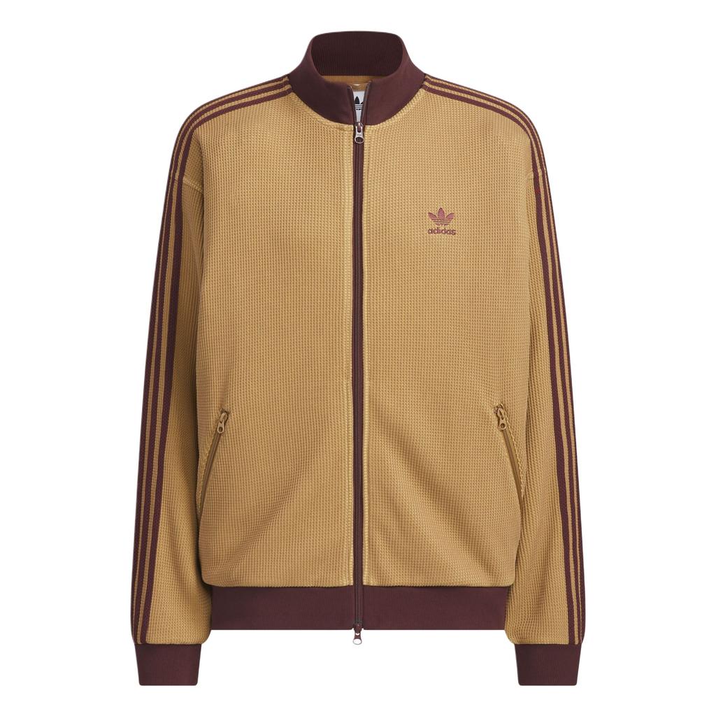Adidas Originals Track Top Ss25 Knit Striped Stand Collar Sports Loose Multi Pocket Knitted Jacket Men Jacket KC2620