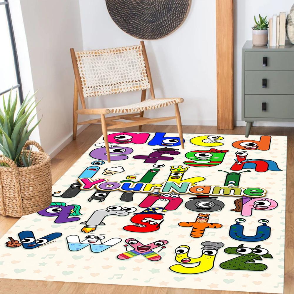 Tappeto Personalizzabile con Area Nome Numberblocks per Soggiorni Studio Ingresso Dormitorio Tappeto Antiscivolo Decorazioni Ufficio Anime Regalo Spirituale