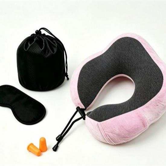 Slow Rebound Memory Foam U-Shape Neck Pillow for Travel