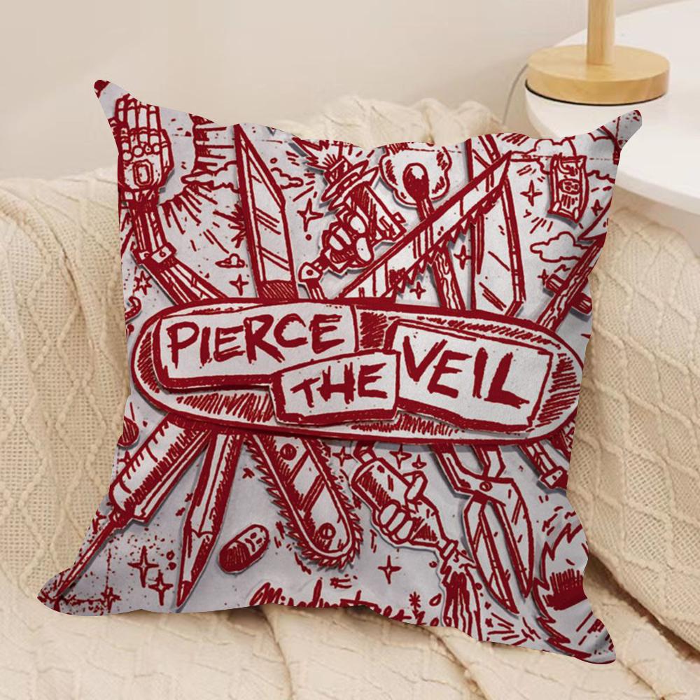 Pierce The Veil Cushion Cover Silky Short Plush Double-Sided Printed Pillow Case for Sofa All Seasons Home Decor Gift