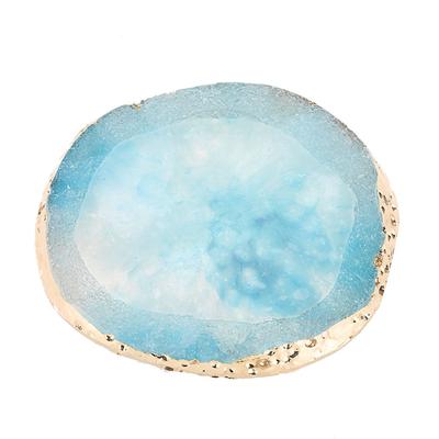 Resin Nail Art Palette Farbe Zeichnen Farbplatte Goldener Rand Maniküre Nagel DIY Werkzeug Blau