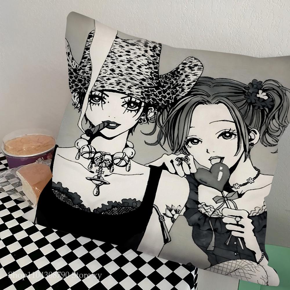 

1pc Cartoon Anime Oosaki Nana Pillow Case Square Pillow Bedroom Sofa Leisure Comfort Cushion Car Living Room Home Decoration 16x16Inch