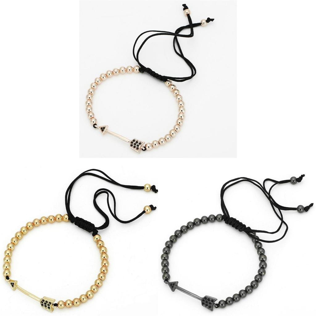 Water Crystal Geometric Beaded Bracelet With Silver And Gold Finish For Men And Women
