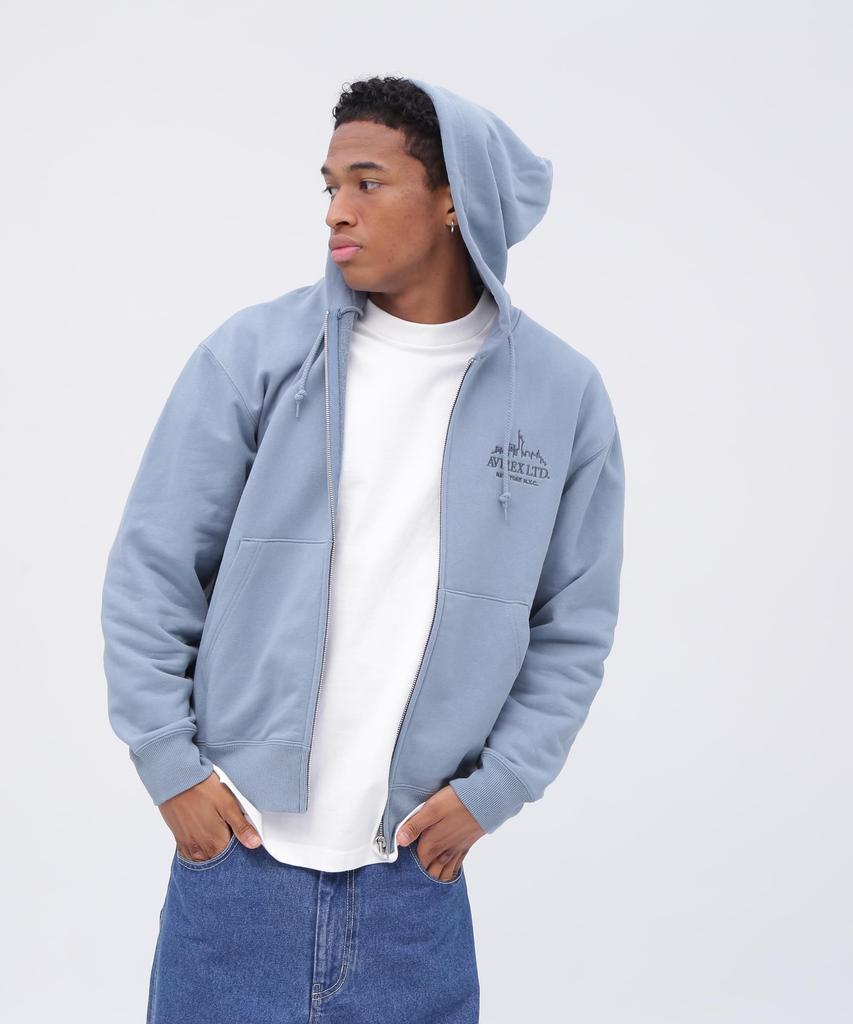 VARSITY LOGO ZIP SWEAT PARKA NYC Varsity Logo Zip Sweat Hoodie 2XL 391 Saxophone [Avirex] Men's 783-4231002