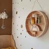 Wall Mounted Storage Rack Background Wall Decoration Toy Classification Circular Hanging Wooden Frame