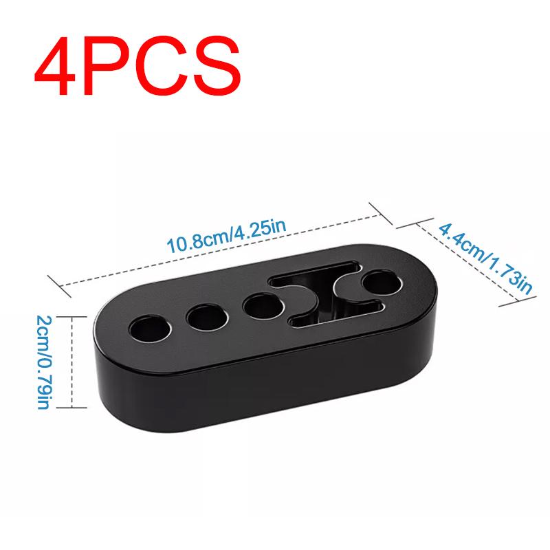 

4 шт. Универсальный черный резиновый кронштейн для крепления выхлопной трубы, длинный прочный кронштейн